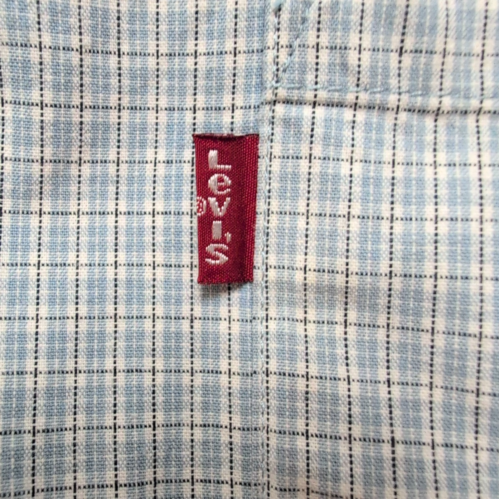 Chemise Levi's Manches Courtes Bleue à Carreaux - Taille L RARE