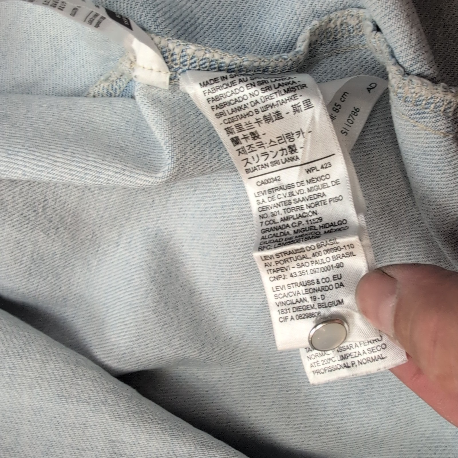 Chemise Levi's Made in Sri Lanka Femme S Western Jean Bleu Vintage