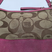 Sac Coach Signature Rose Fuchsia Toile Jacquard Bandoulière