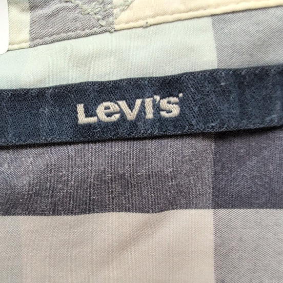 Chemise Manches Courtes Levi's à Carreaux Bleu et Blanc Taille L 1 poche