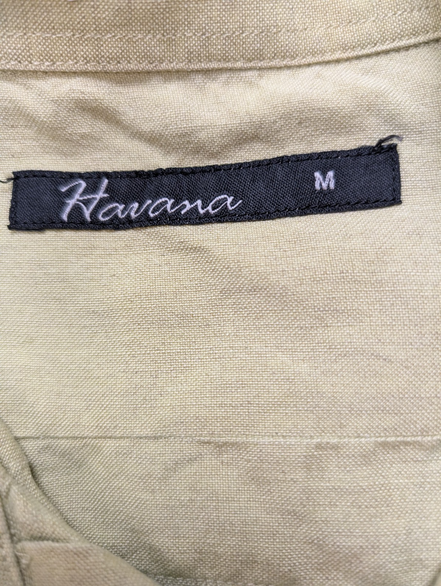 Chemise Hawaïenne HAVANA Vert Pâle Relief & 4 Poches - Taille M