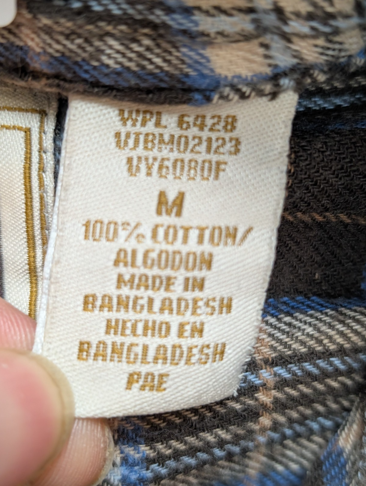 Chemise Lee Flanelle Taille M Marron et Bleu à Carreaux Vintage