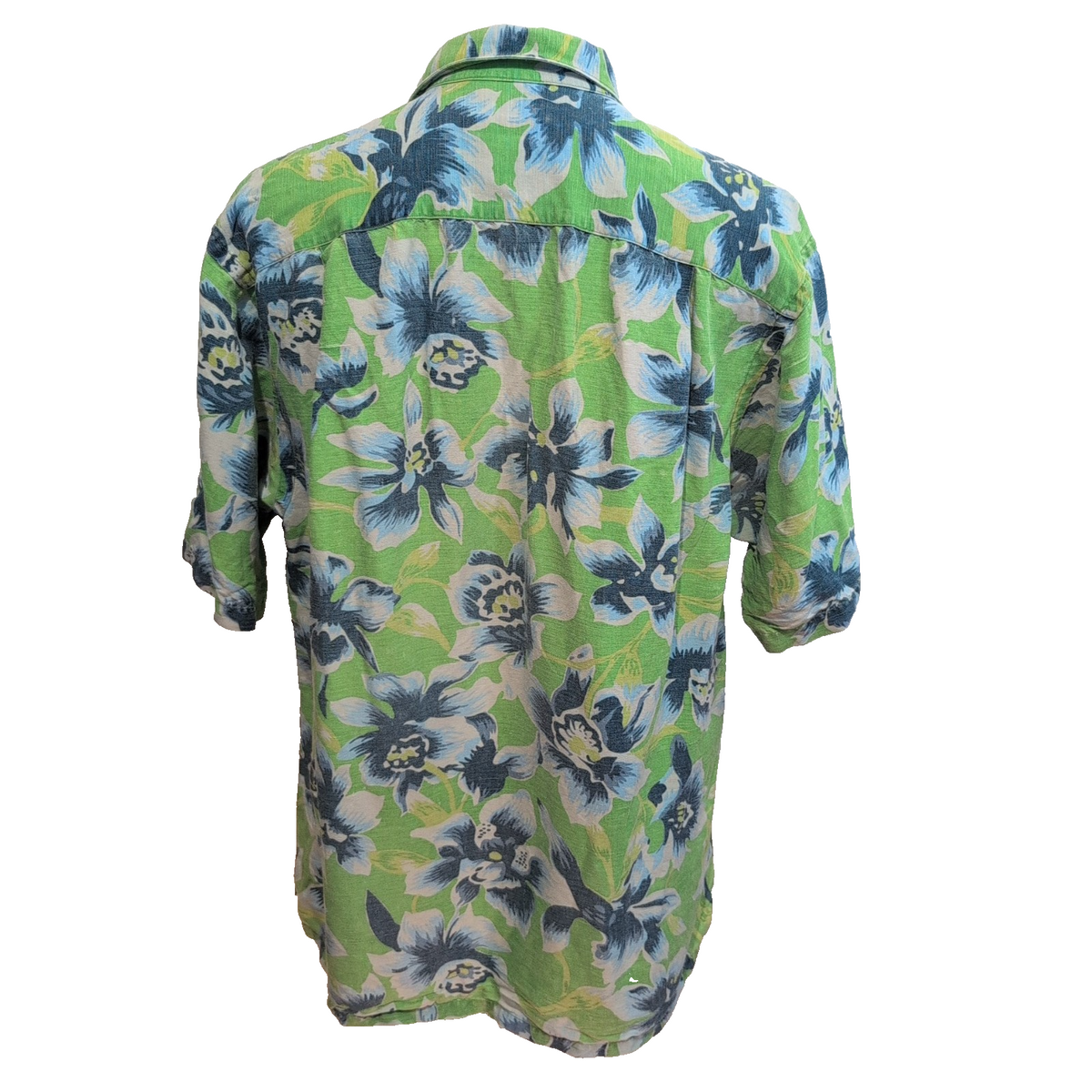 Chemise Hawaïenne Nautica 55% Lin 45% Rayonne Verte Taille L manches courtes