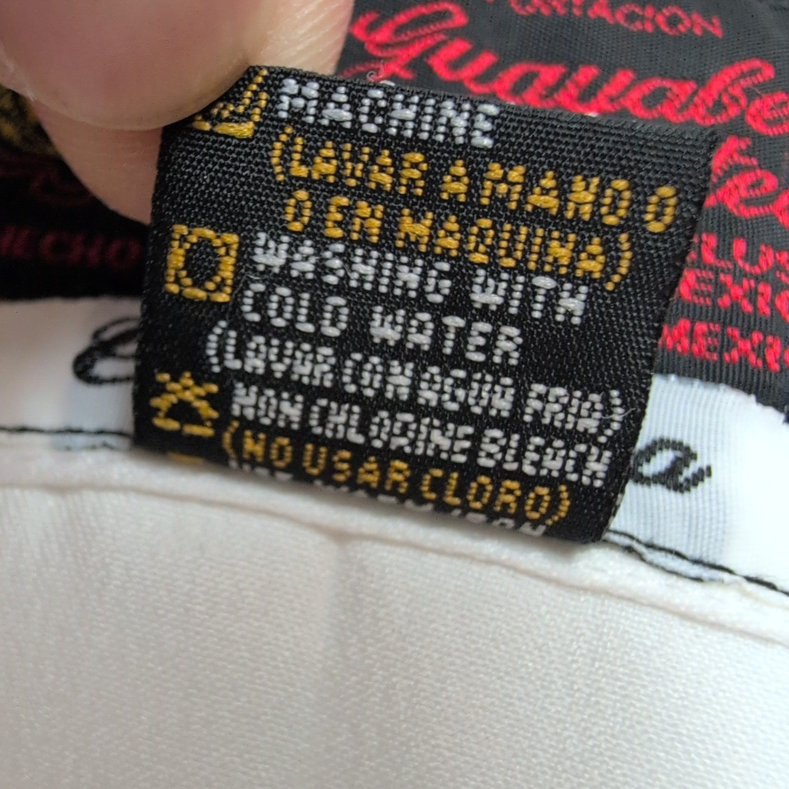 Chemise Guayabera Copacabana Mexico Satin Blanc Cuba Panama M manches courtes