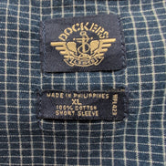 Chemise Dockers bleu marine à petits carreaux manches courtes taille XL