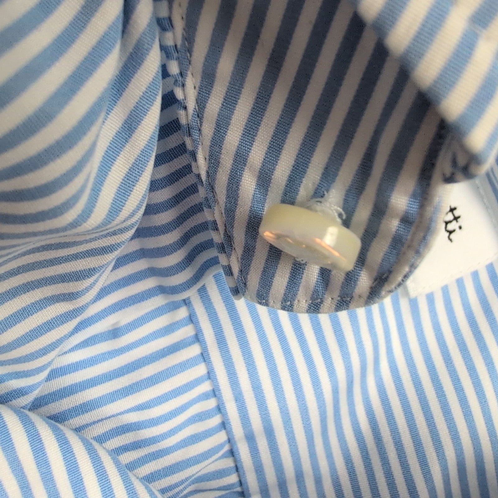 Chemise Massimo Dutti Easy Iron bleu rayures manches longues M L