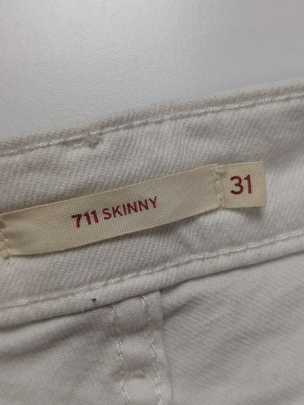 Jean Levi's 711 Skinny Femme Blanc Ultra Stretch Full White W30 L28 T42