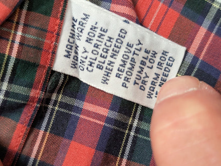 Chemise Polo Ralph Lauren Regent Custom Fit Rouge à carreaux Taille L Sans Logo