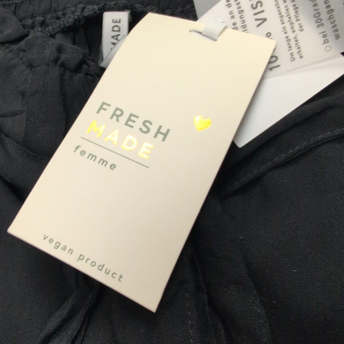 Short Femme S Fresh Made Noir 100% Viscose Fluide Neuf avec Étiquette