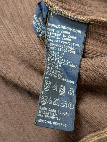 Pull Tommy Hilfiger Marron Texturé Gaufré & Côtelé - Taille L (M)