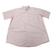 Chemise L.L Bean blanche et bordeaux à rayures manches courtes taille L #67e