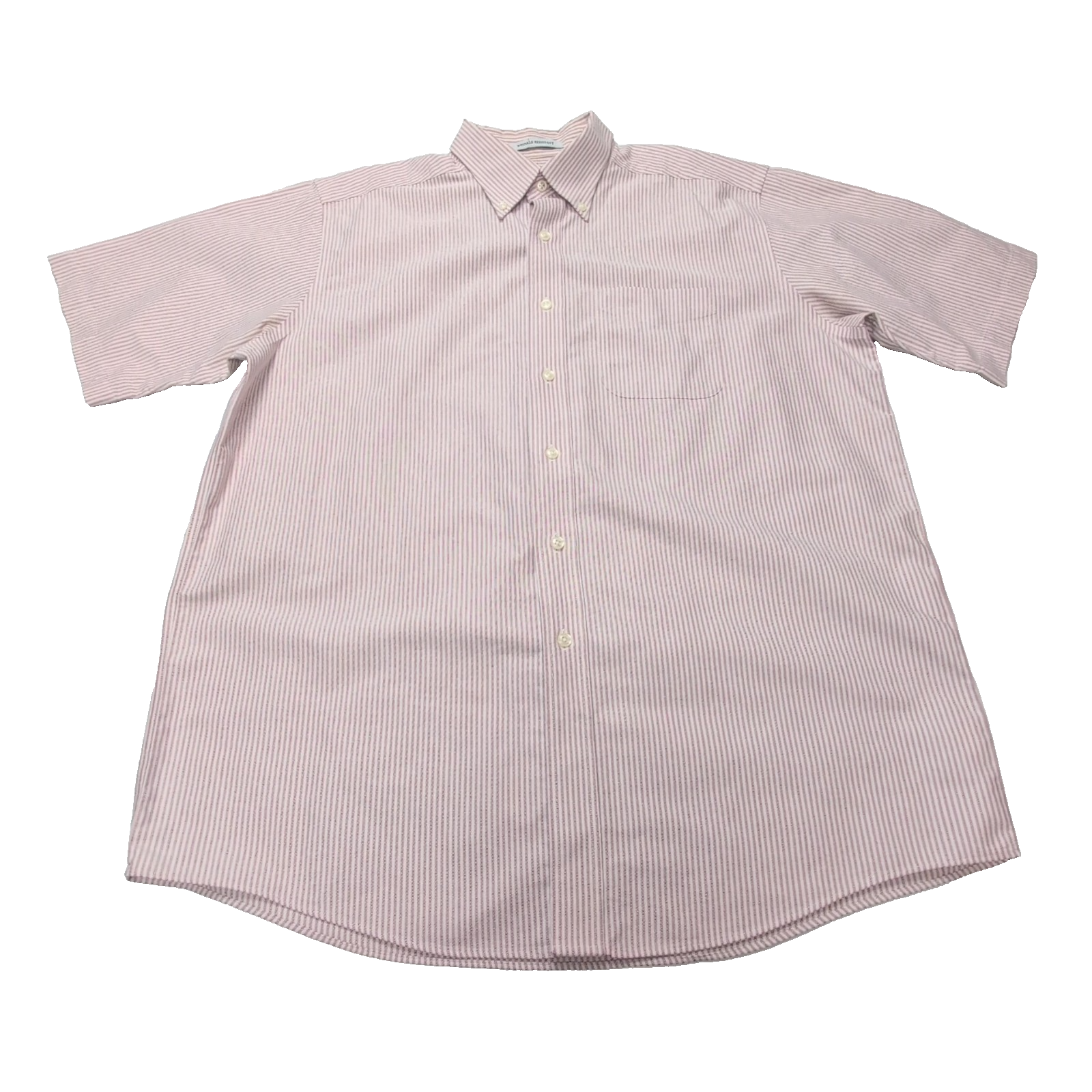 Chemise L.L Bean blanche et bordeaux à rayures manches courtes taille L #67e