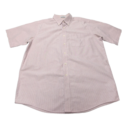 Chemise L.L Bean blanche et bordeaux à rayures manches courtes taille L #67e