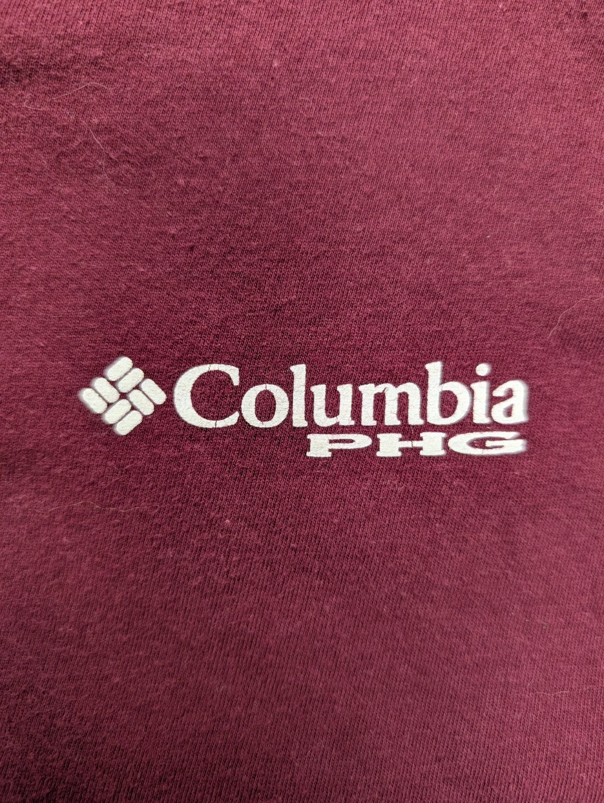 COLUMBIA PFG T-Shirt Homme L Bordeaux Pêche Logo Vintage Fishing Outdoor |101T