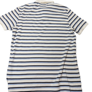Polo manches courtes Polo Ralph Lauren M blanc rayures bleu marine logo bleu