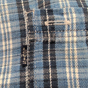 Chemise LEVI'S Homme XXL/3XL Bleue à Carreaux Boutons Métal Modèle Rare