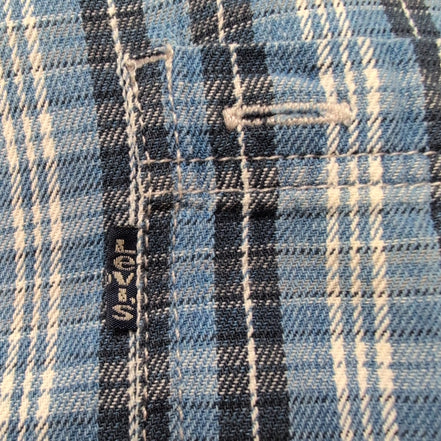 Chemise LEVI'S Homme XXL/3XL Bleue à Carreaux Boutons Métal Modèle Rare