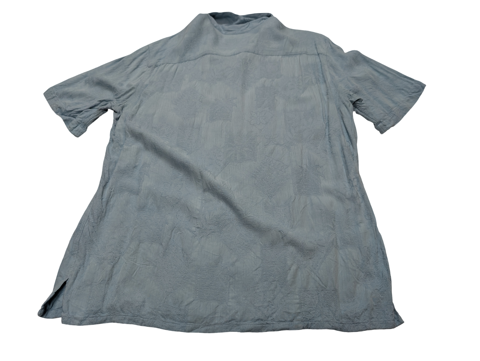Chemise hawaïenne  turquoise Batik Bay manches courtes taille L #674 hawaien
