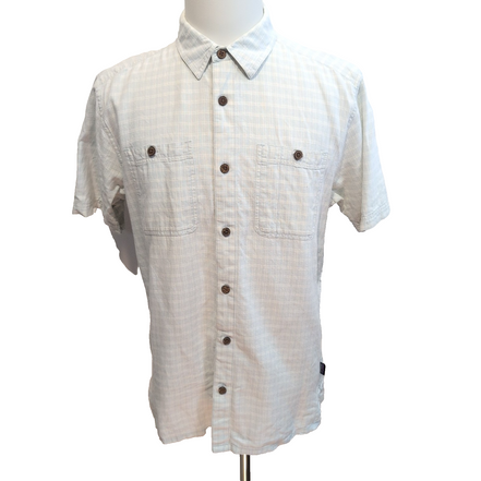 Chemise Patagonia M Bleu Carreaux Chanvre Coton Manches Courtes