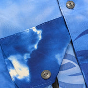 Chemise hawaïenne Ocean current bleue palmiers nuages  taille M #705h