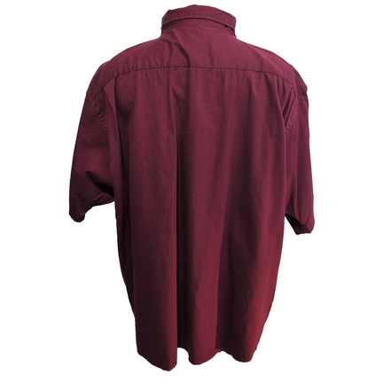 Chemise Wrangler Manche Courte Bordeaux Unie Taille 3XL Deux Poches