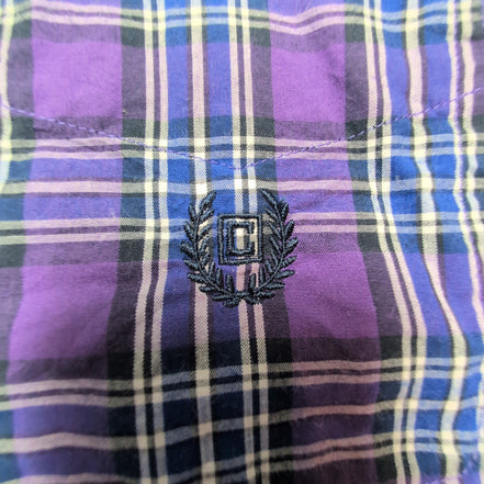 Chemise CHAPS violette à carreaux taille XXL Neuve #76e