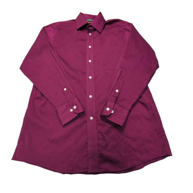 Chemise CHAPS violet uni brillant taille M/L #139e