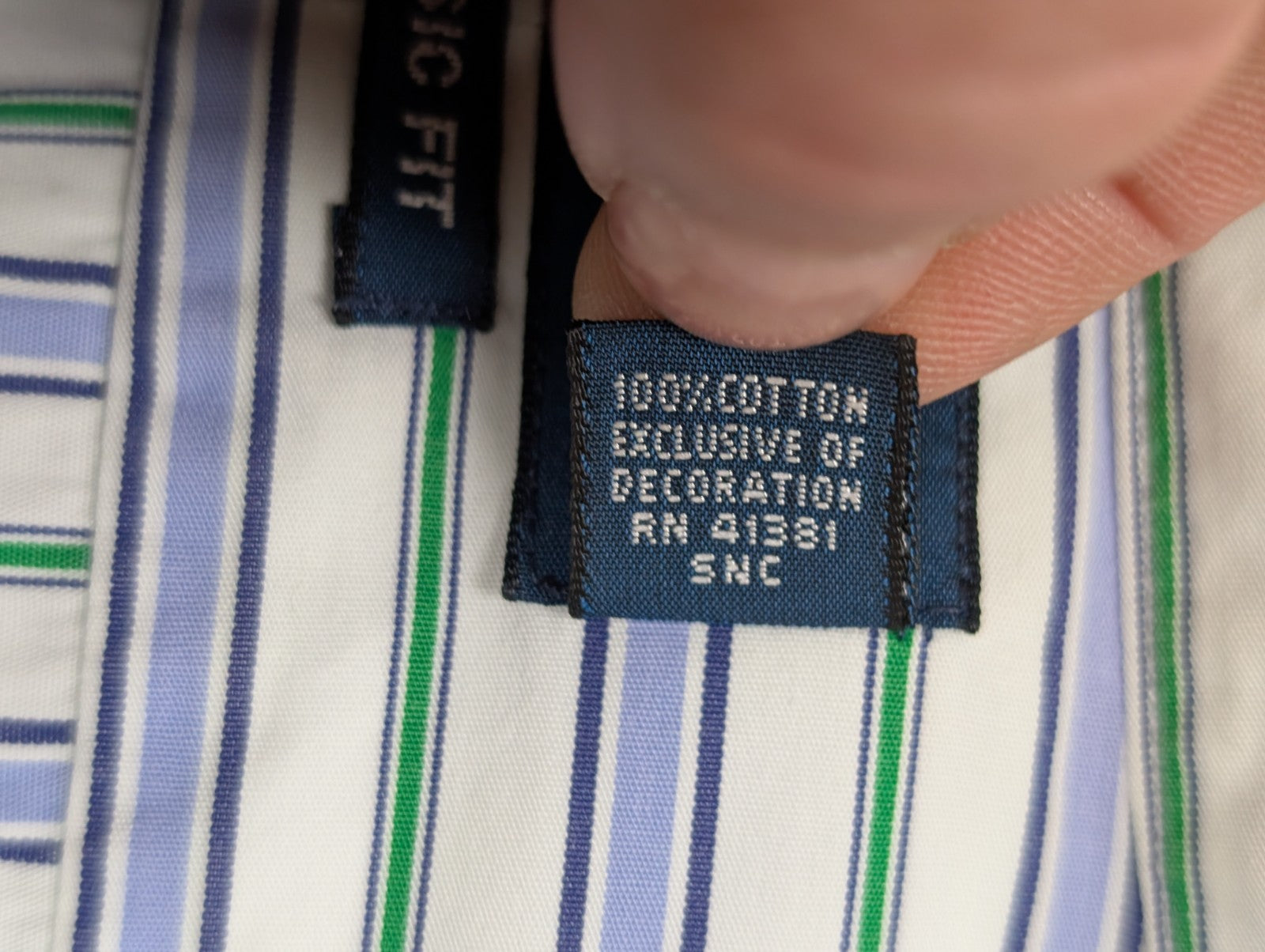 Chemise Ralph Lauren Manches Longues Rayures Bleu Vert - Classic Fit - Taille XL