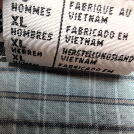 Chemise Columbia Vert Pâle Petits Carreaux Taille XL 100% Coton Manches courtes