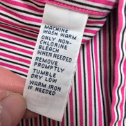 Chemise Polo Ralph Lauren Regent XL Rose Kaki Rayures Manches Longues
