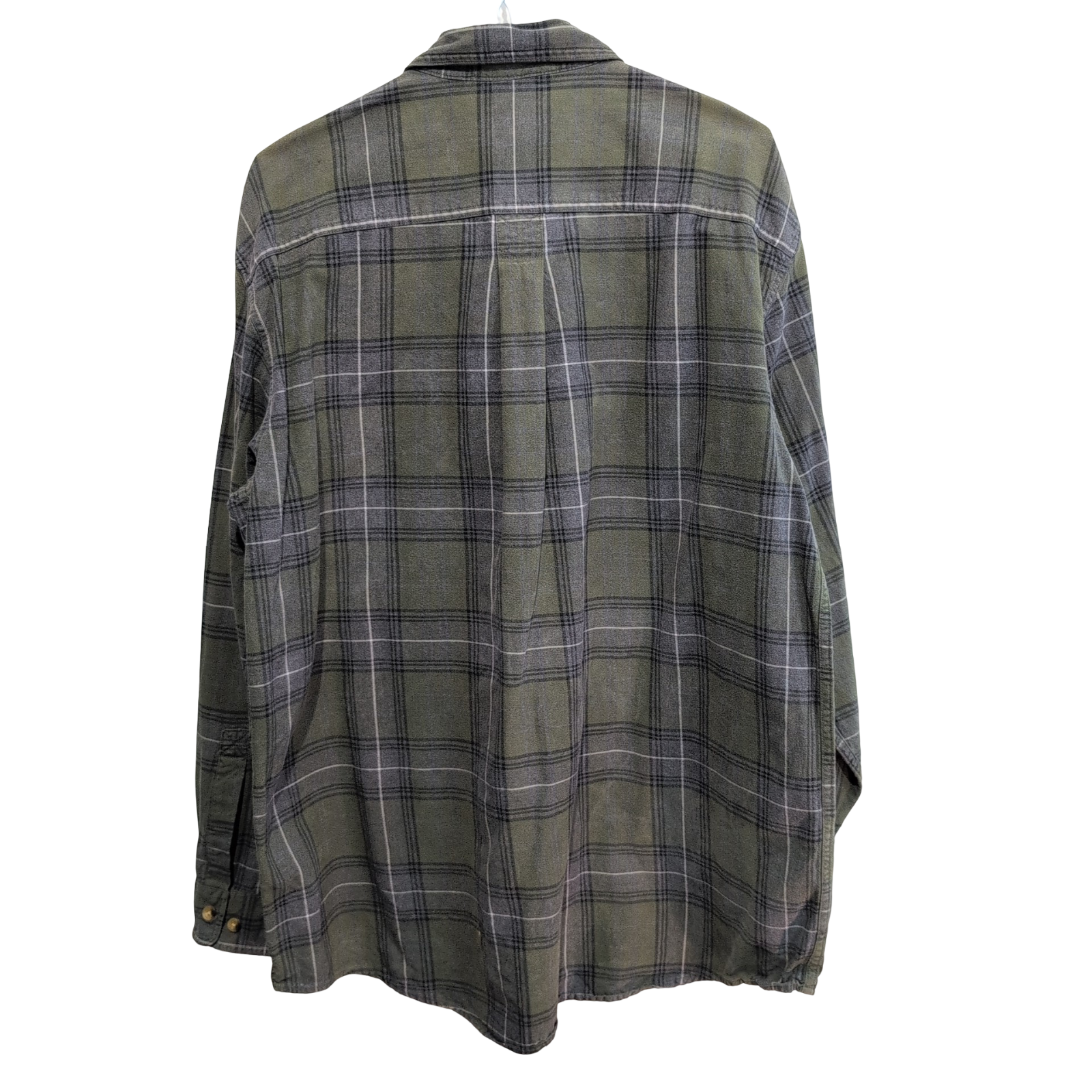 Chemise L.L. Bean kaki à carreaux 1 poche taille L manches longues #218e