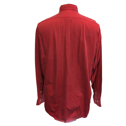 Chemise Ralph Lauren L/XL Rouge Unie Vintage Logo Gris Button Down Shirt