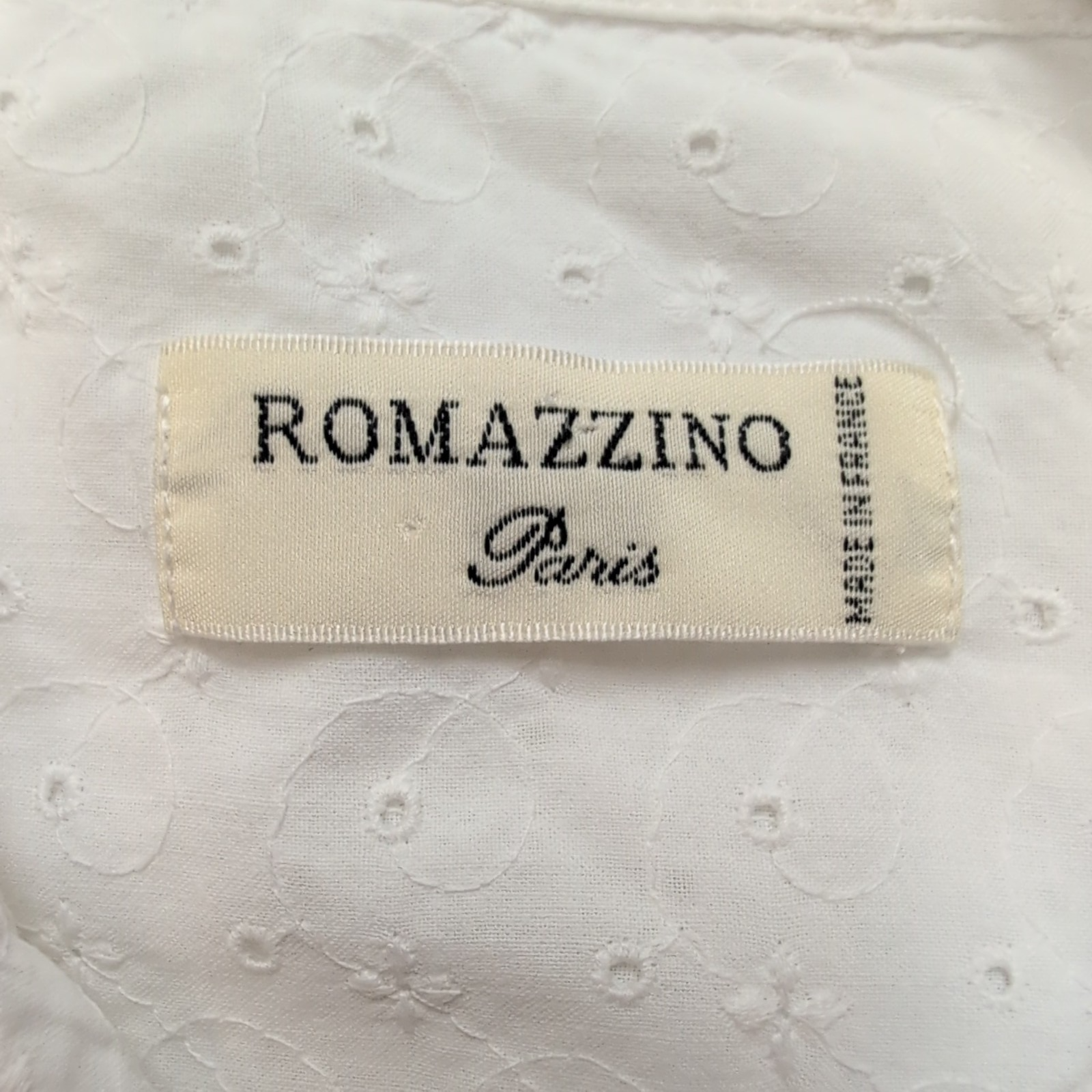 Chemise Femme Romazzino Paris Taille M 2 Blanche Dentelle Fleurie Made in France