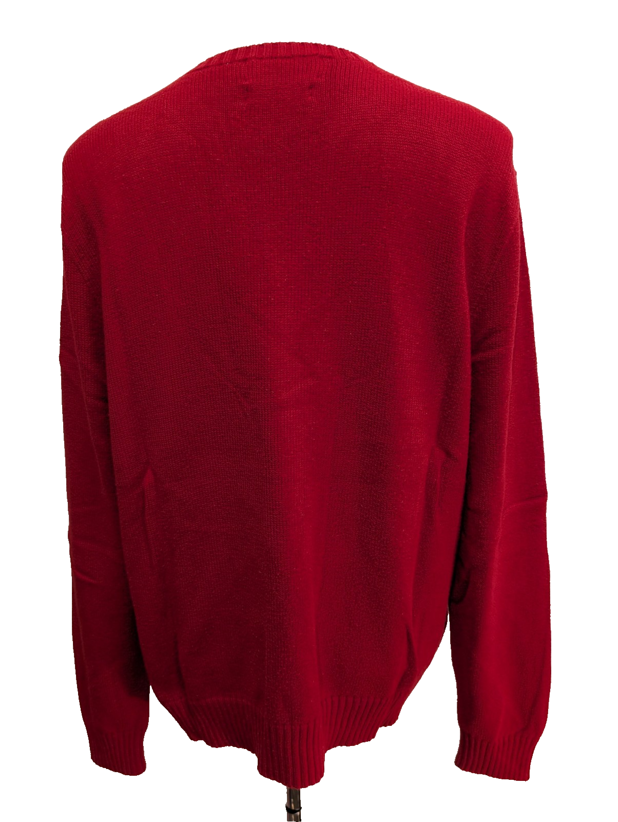 Pull POLO RALPH LAUREN Homme XL Rouge Col Rond Maille Chaude Logo Marine