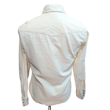 Chemise Levi's Western S Made in Canada Blanc Cassé 100% Coton RARE