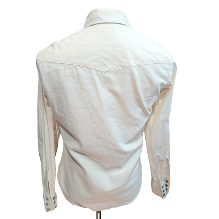 Chemise Levi's Western S Made in Canada Blanc Cassé 100% Coton RARE
