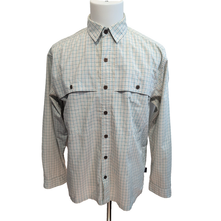Chemise Patagonia M Verte Blanche Carreaux Ventilée 2 Poches Outdoor