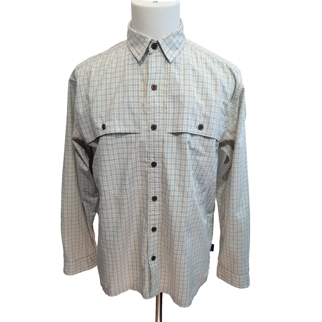 Chemise Patagonia M Verte Blanche Carreaux Ventilée 2 Poches Outdoor