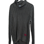 Pull Polo Ralph Lauren M vert foncé lin soie col boule maille torsadée RL