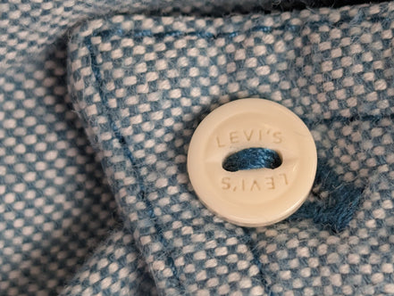 Chemise LEVI'S Flanelle XXL Vtg Coton Vert Pâle/Bleu Coupe Moderne