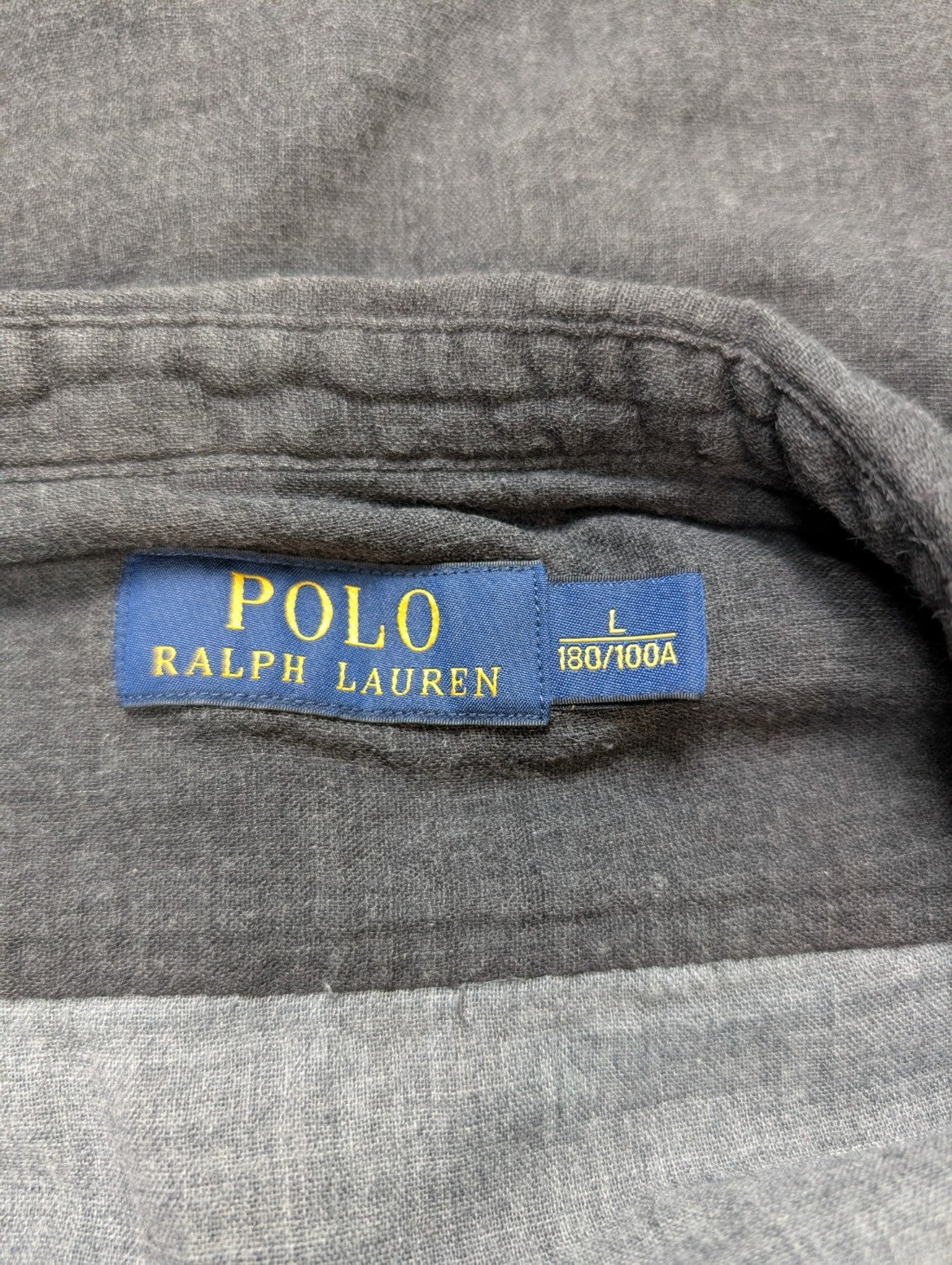 CHEMISE POLO Ralph Lauren homme L GRIS ANTHRACITE chaude épaisse 🔝