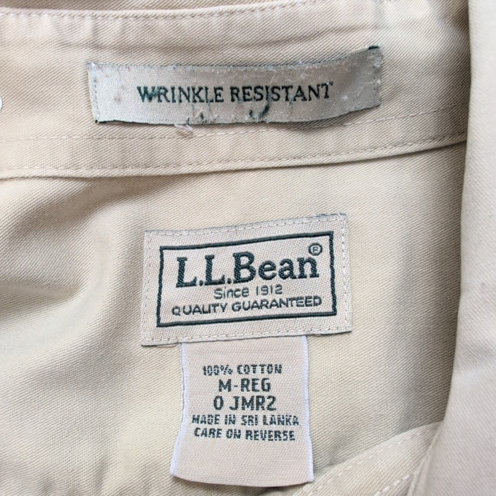 Chemise L.L. Bean Marron Camel - Wrinkle Resistant - 1 Poche - Taille M