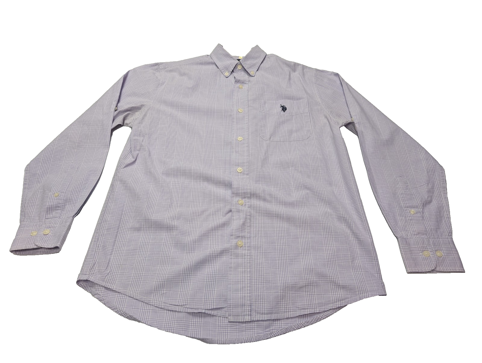 Chemise U.S. Polo ASSN lila violet manches longues à carreaux taille S