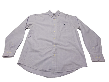 Chemise U.S. Polo ASSN lila violet manches longues à carreaux taille S