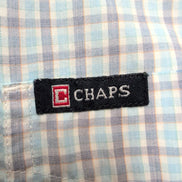 Chemise Chaps modèle Easy Care bleu petits carreaux poche manches courtes M