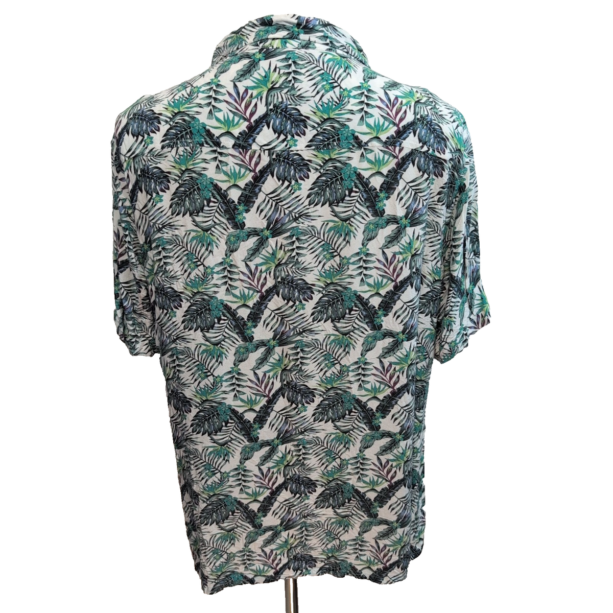 Chemise hawaïenne DJ&C XL feuillage vert 100% rayonne manches courtes