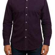 Chemise Ralph Lauren violet logo vert taille M #2053