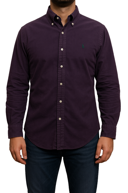 Chemise Ralph Lauren violet logo vert taille M #2053