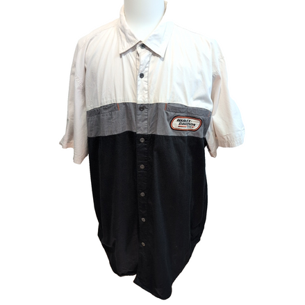 Chemise Harley Davidson Racing 3XL blanche brodée biker rare XXL