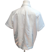 Chemise Hawaïenne Scorpio USA L Gris Satiné 4 Poches Panama Brodée